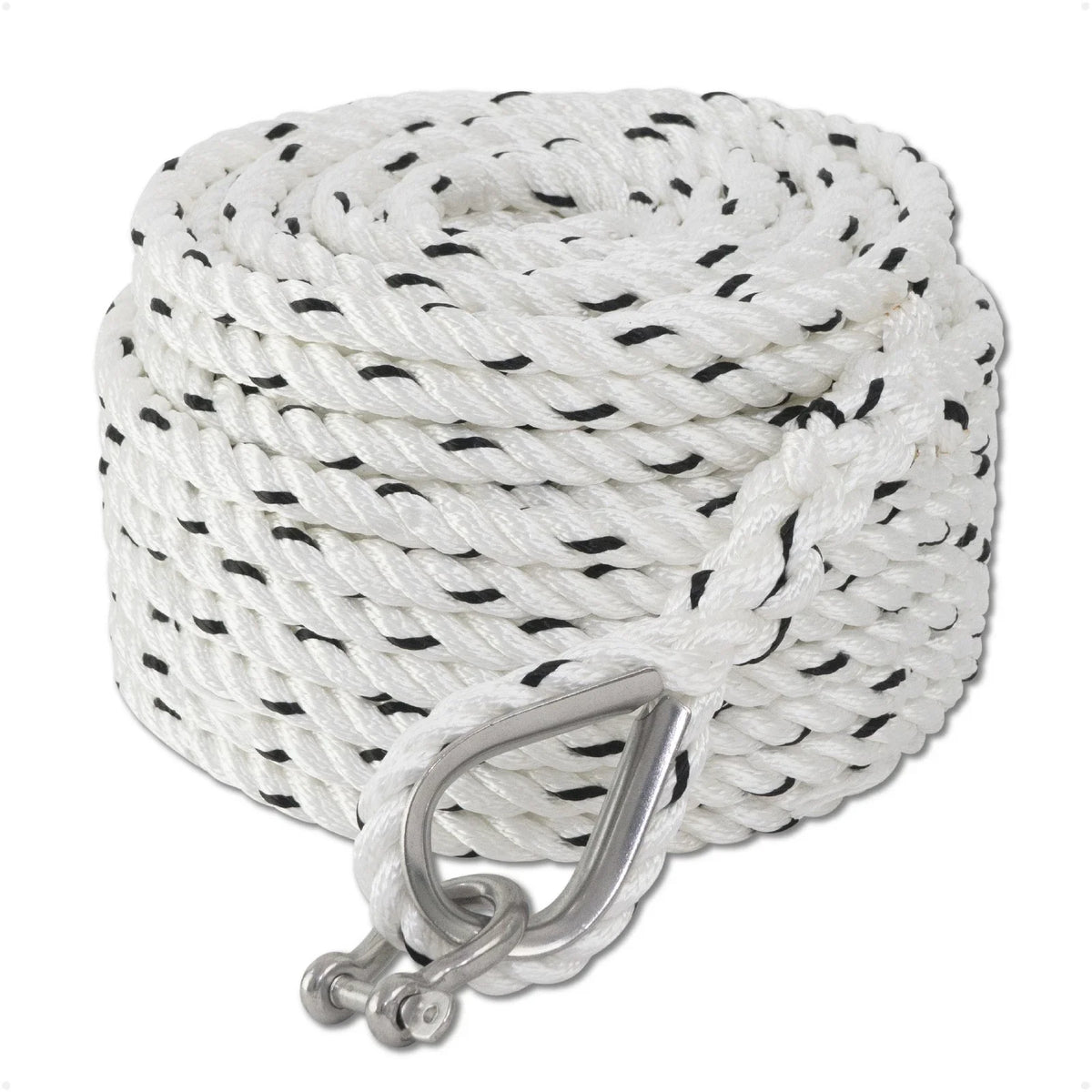 5/16 Inch Rope Line 3-Strand with Thimble & Shackle (100 ft)