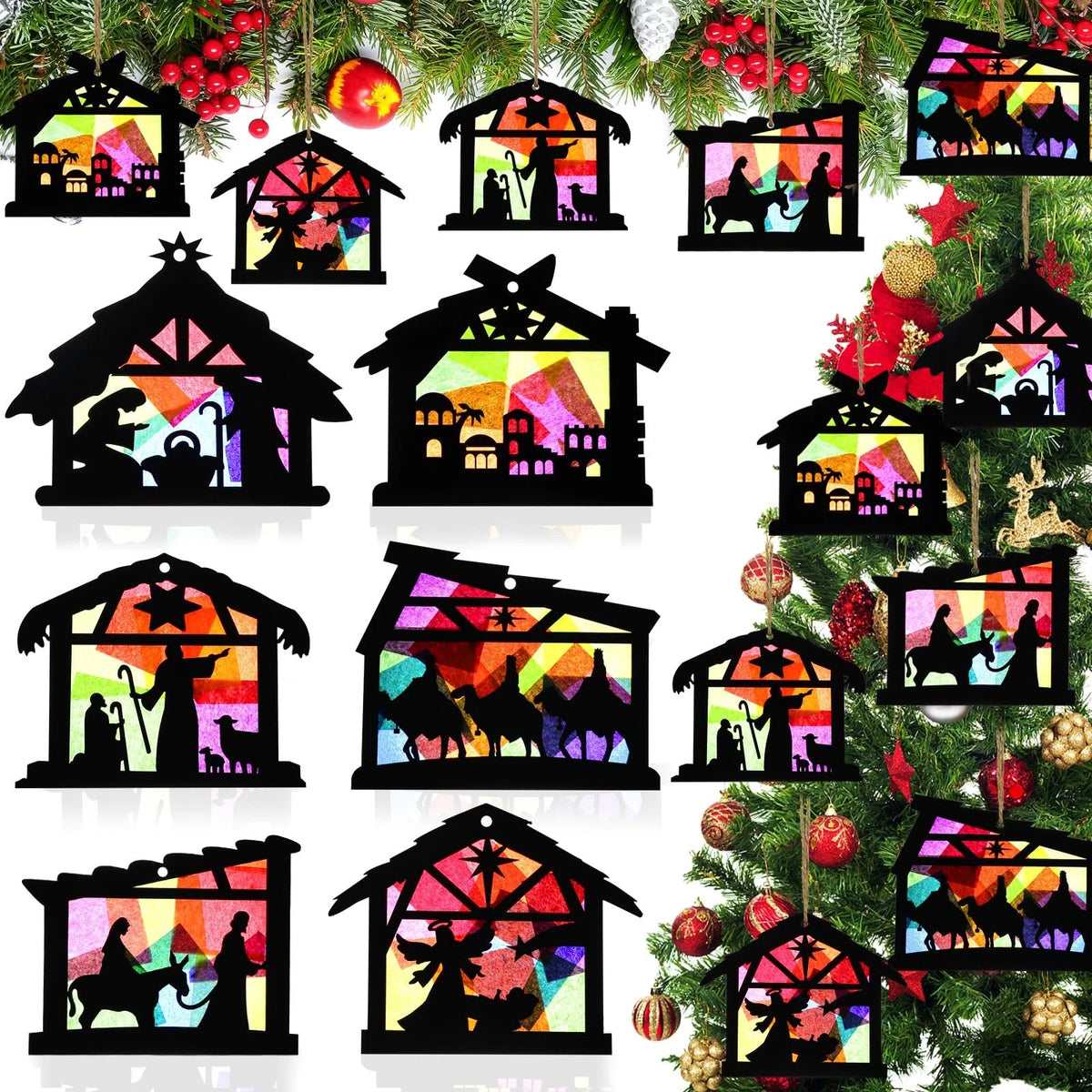 24 Pcs Christmas Nativity Ornaments for Crafts
