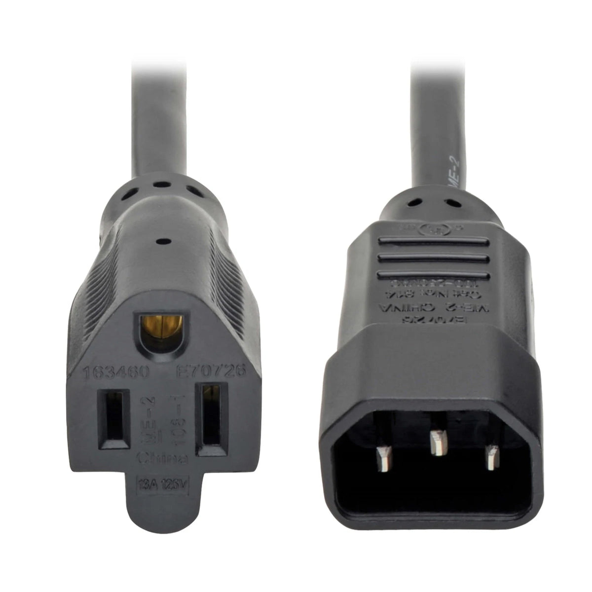 NEMA 5-15R to C14 Power Cable Adapter for Tripp Lite (1 ft)