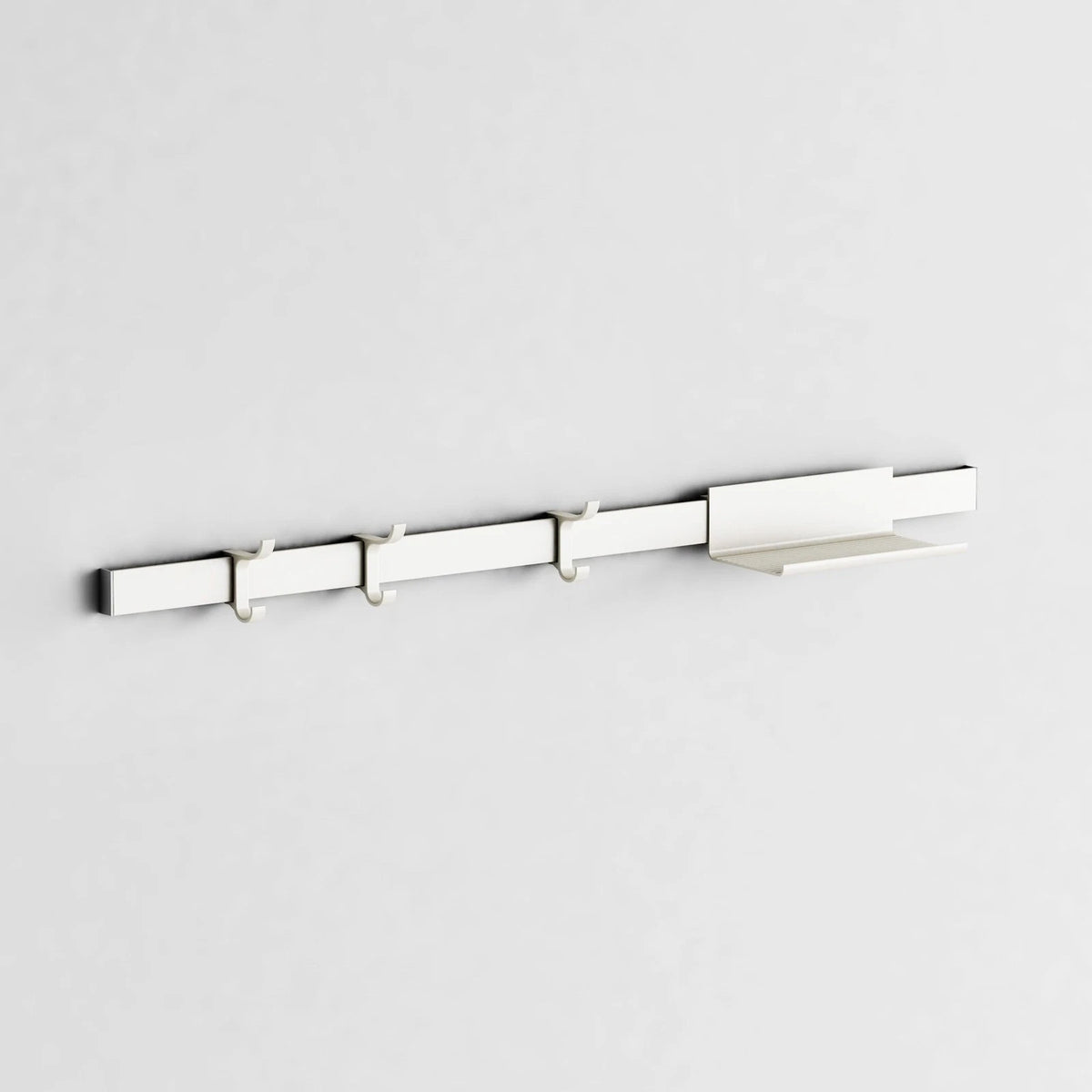 32.3" Aluminum Wallmount Organizer with 4 Adjustable Hooks for Home