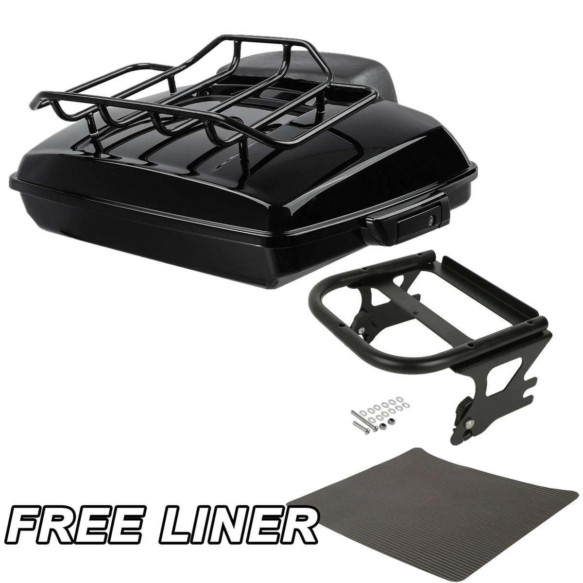 Black Razor Trunk Backrest Rack Mount for Harley Electra Road Glide (1997–2008)