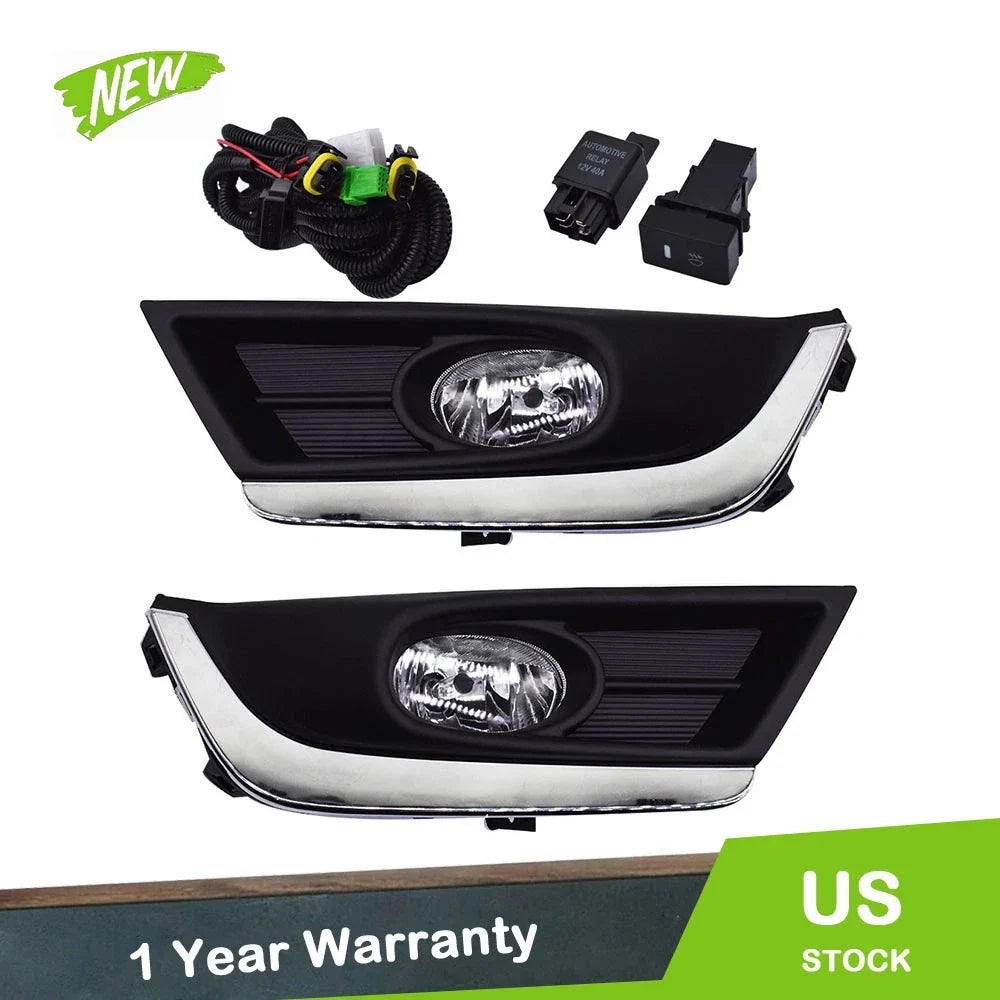 Driver & Passenger Side Fog Lights w/Wiring & Switch for Honda CR-V (2017–2018)