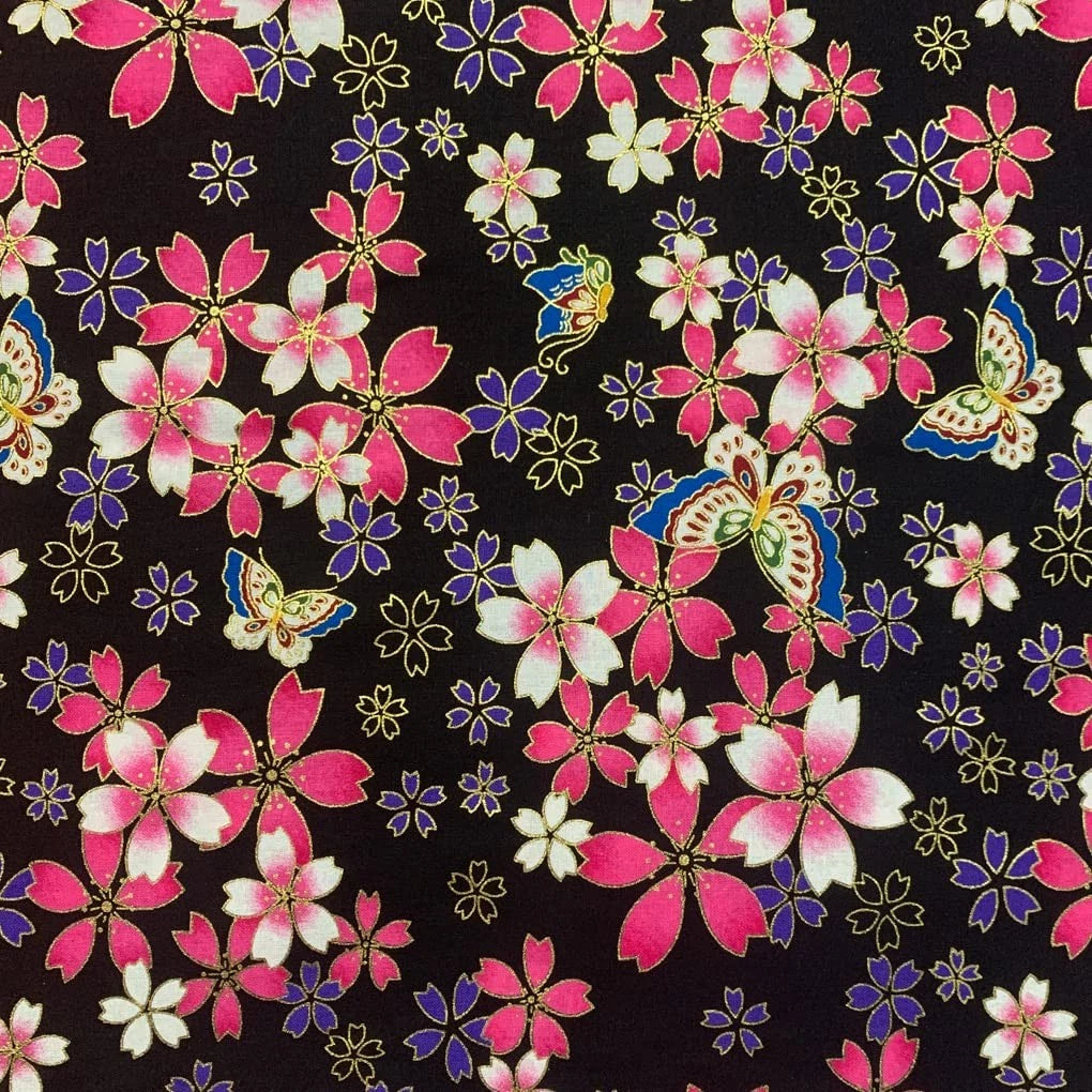 Cotton Fabric by The Yard, Black, 1.1 Yards, 58 Inch