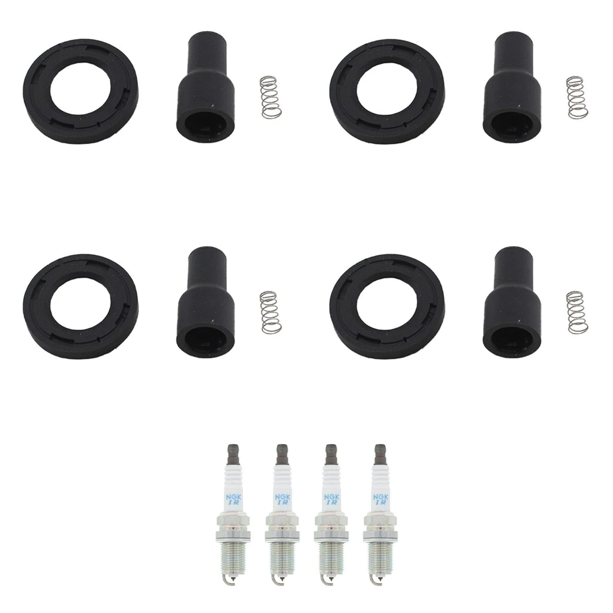 Set of 4 NGK Laser Iridium Spark Plugs & Coil Boots for Camry Corolla RAV4 tB xB