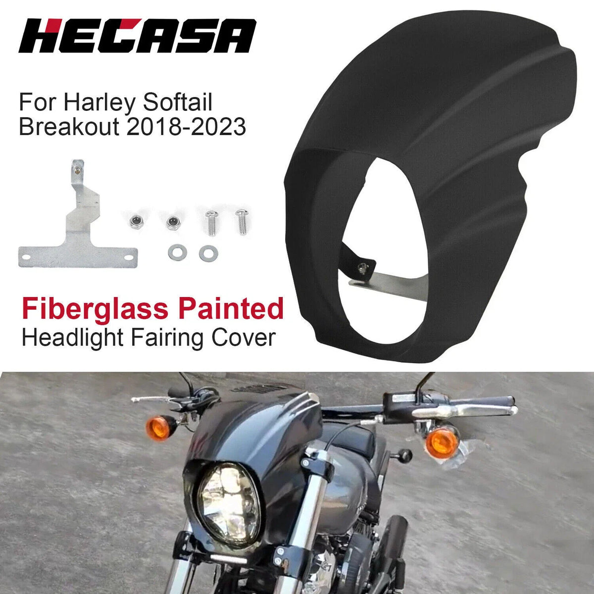 Headlight Fairing Cover Mask for Harley Softail Breakout FXBRS (2018–2023)