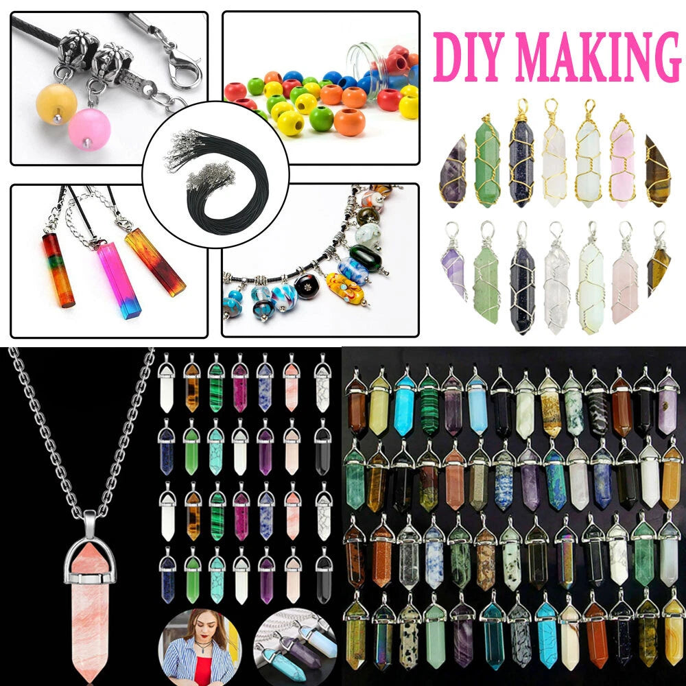 Crystal Necklace Gemstone Pendant for DIY Chakra Reiki (No Year Range)