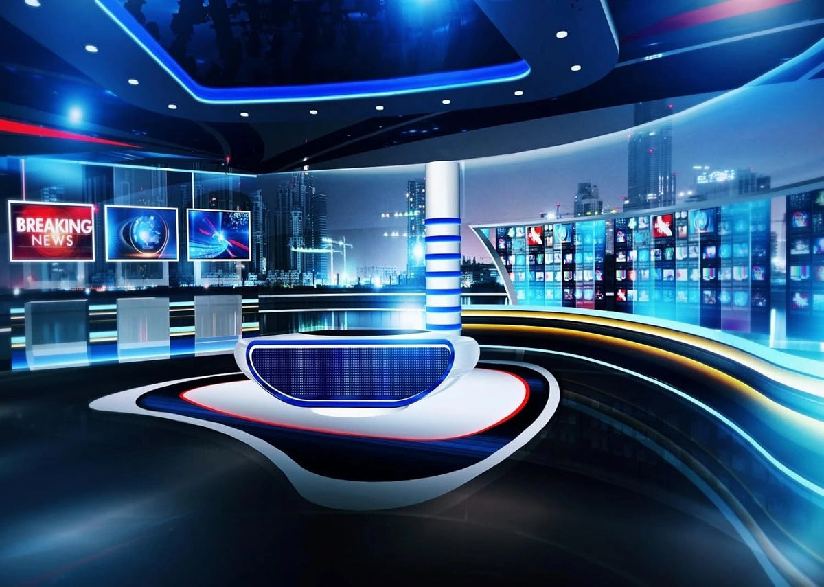 7x5ft Fabric News Broadcast Backdrop for Virtual TV Studio (N1-a20099)