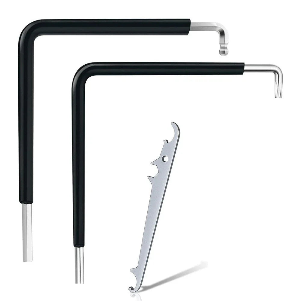 Set of 3 Chrome Window Adjustment Parts with Key and 4mm Socket