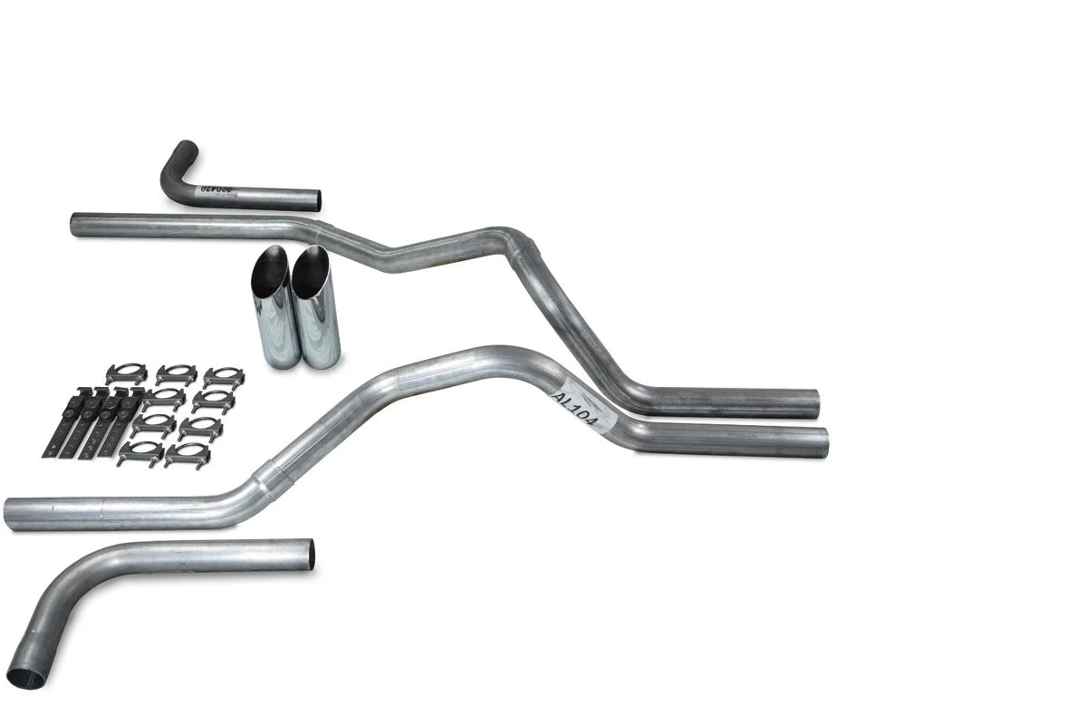 2.5" Dual Exhaust Kit for Ford F-150 (1998–2003) No Muffler Slash Tips