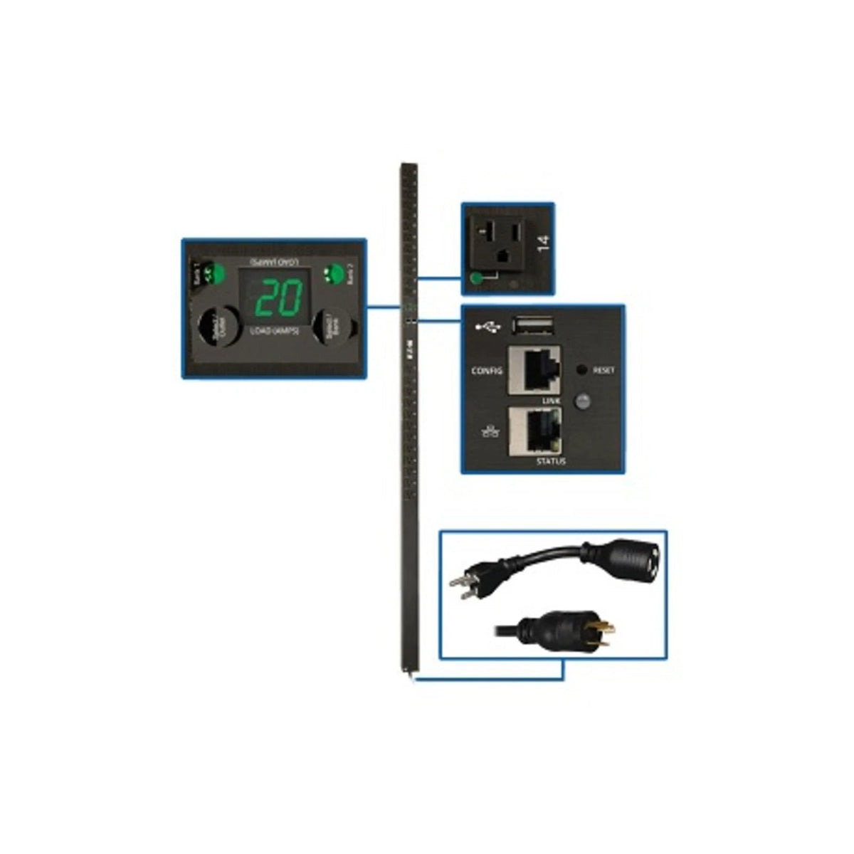PDU for Eaton Electrical PDUMVR20NETLX (1.9kW Single-Phase)