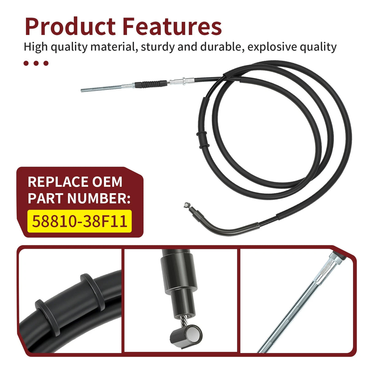 Rear Park Hand Brake Cable 58810-38F11 for Suzuki Eiger 400 (2003–2007)