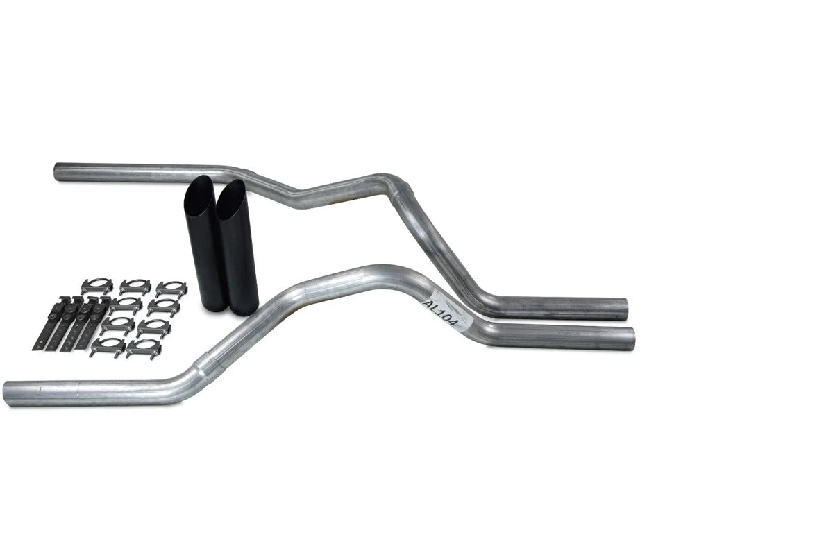 2.5" Dual Exhaust Kit for Dodge Ram 1500 (2009–2018) No Muffler Black Tips
