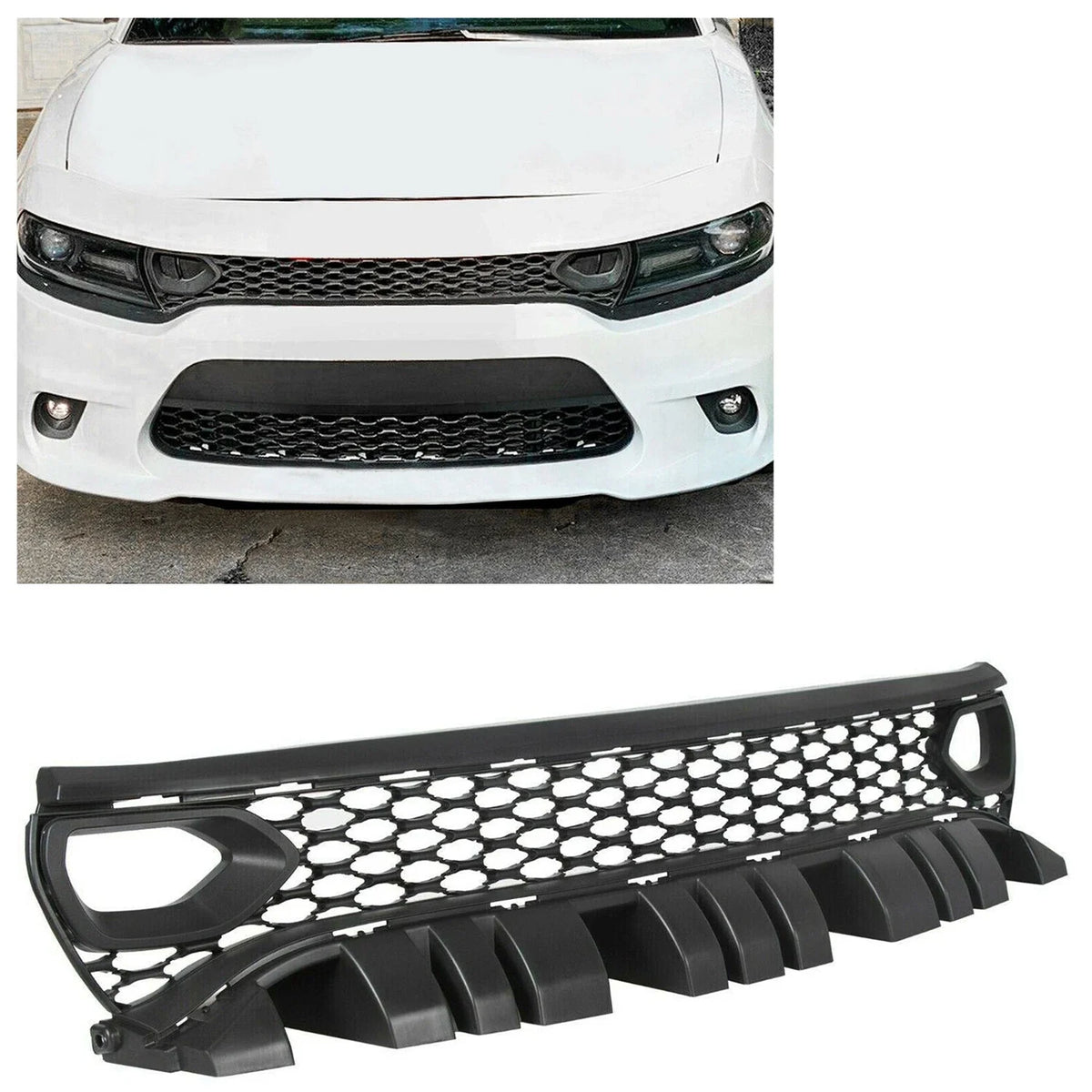 Front Upper Grille with 2 Side Bezels for Dodge Charger SRT GT (2015–2023)
