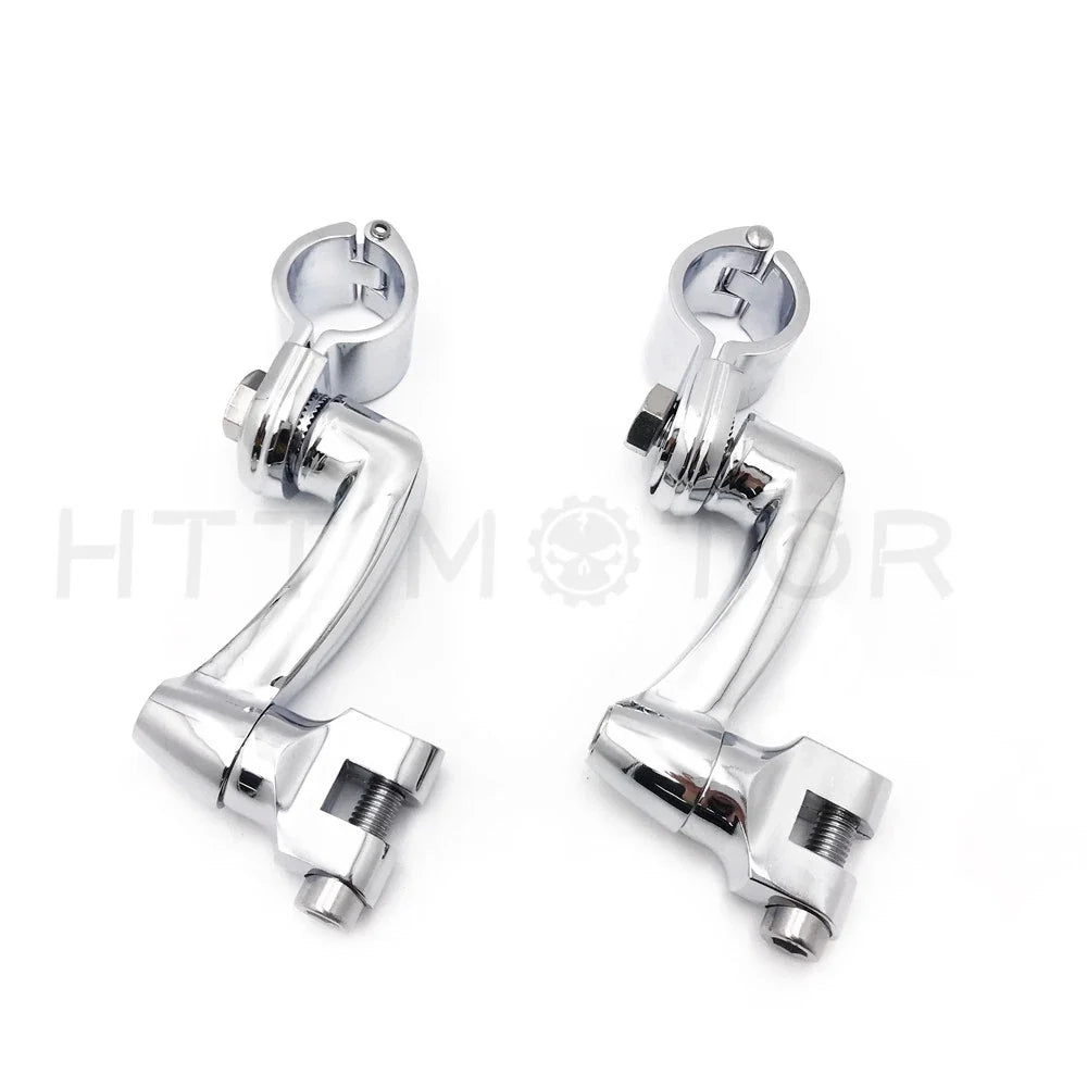 Chrome 360 Adjustable Highway FootPeg Mounting Kit for Harley (1.5")