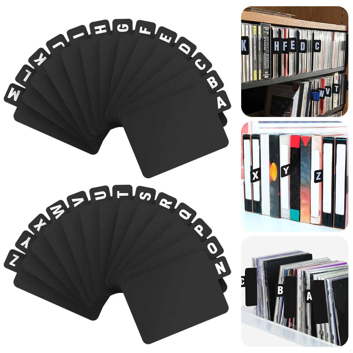 26Pcs Vinyl Record Dividers A-Z for CD DVD File Organizer