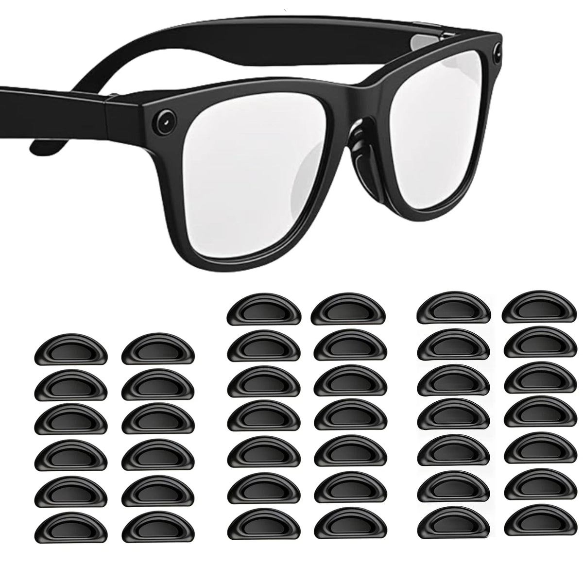 20 Pairs of Black Nose Pads for Ray Ban Meta