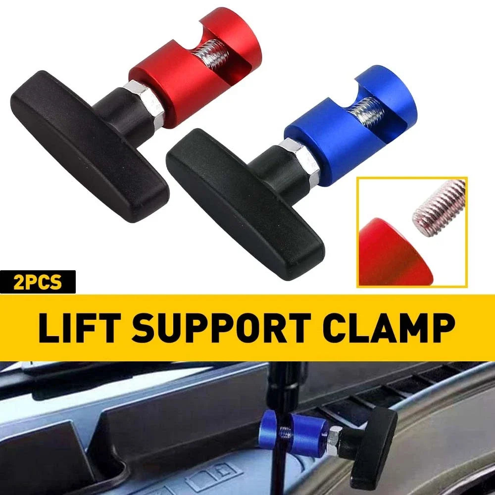 2X Hood Lift Rod Support Clamp for