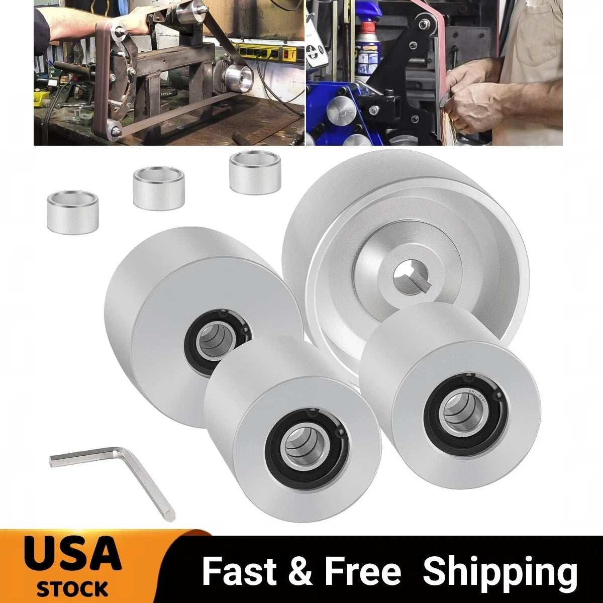 2X 4" Drive Wheels for Belt Grinder 2x72