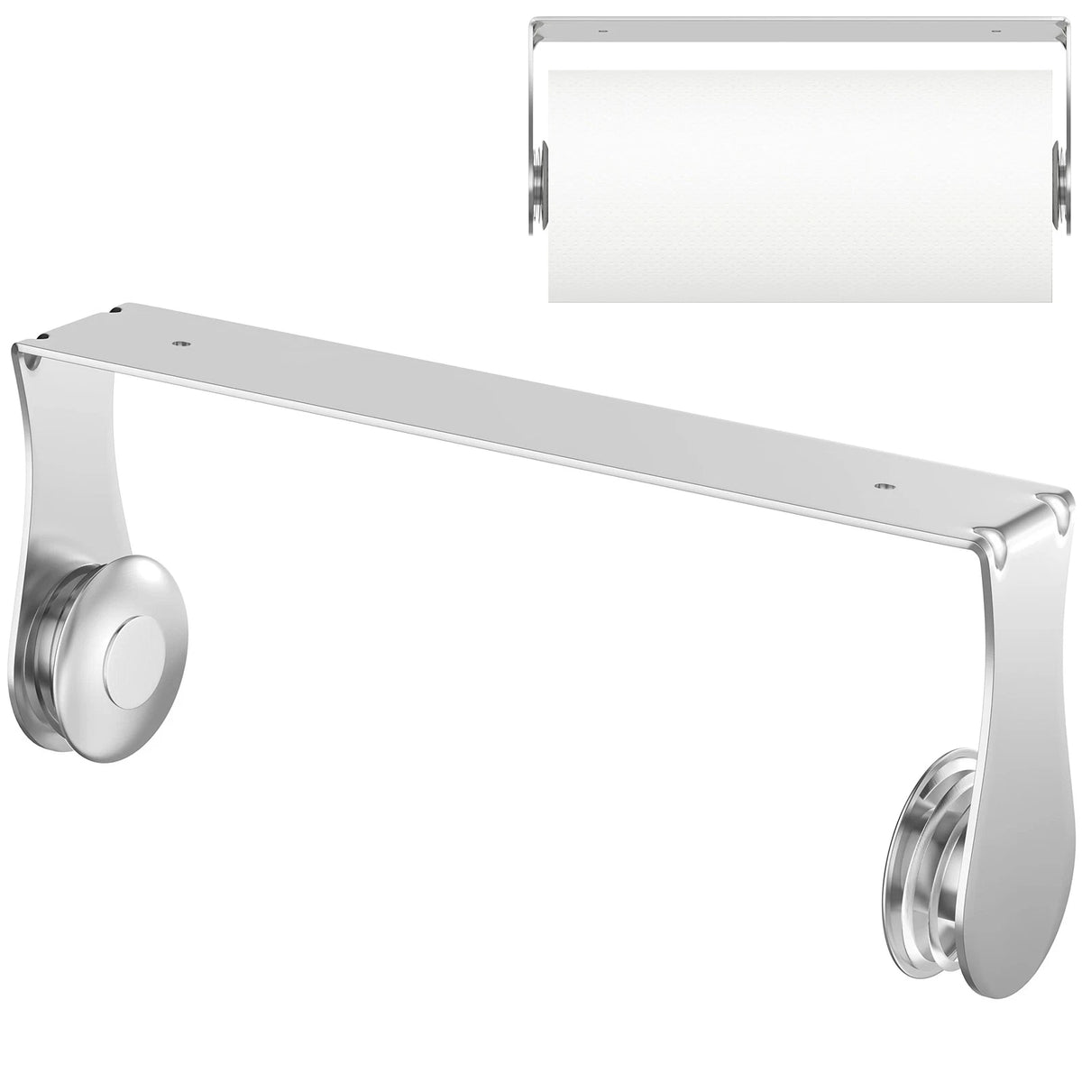 Stainless Steel Paper Towel Holder Under Cabinet One Hand Tear Mount