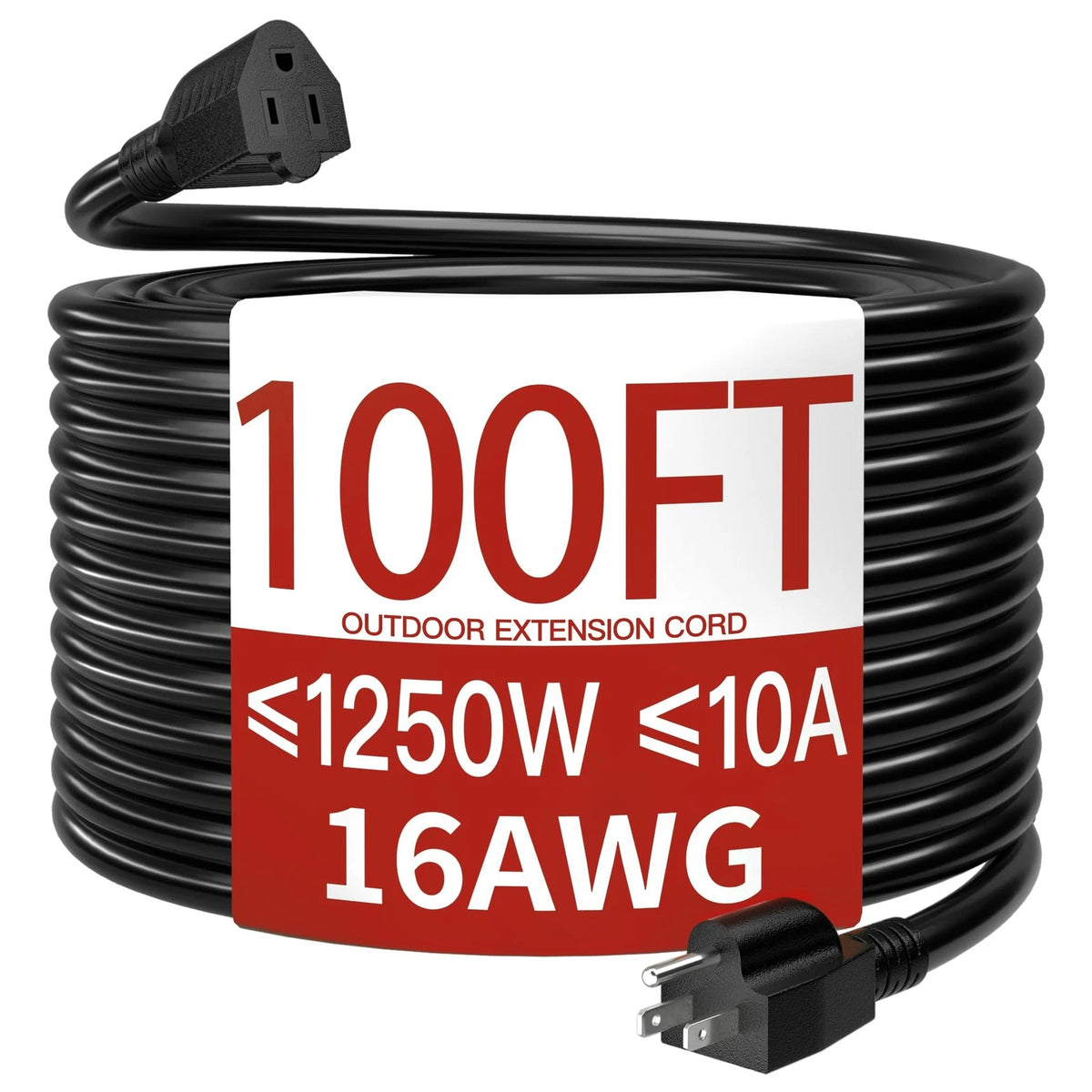 100 Ft Outdoor Extension Cord for (Waterproof, Weatherproof)