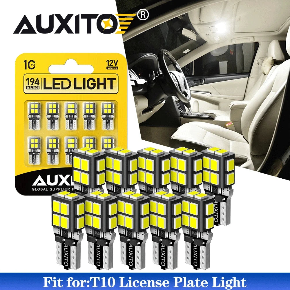 AUXITO T10 LED Bulbs for Various Vehicles (168, 194, 282)