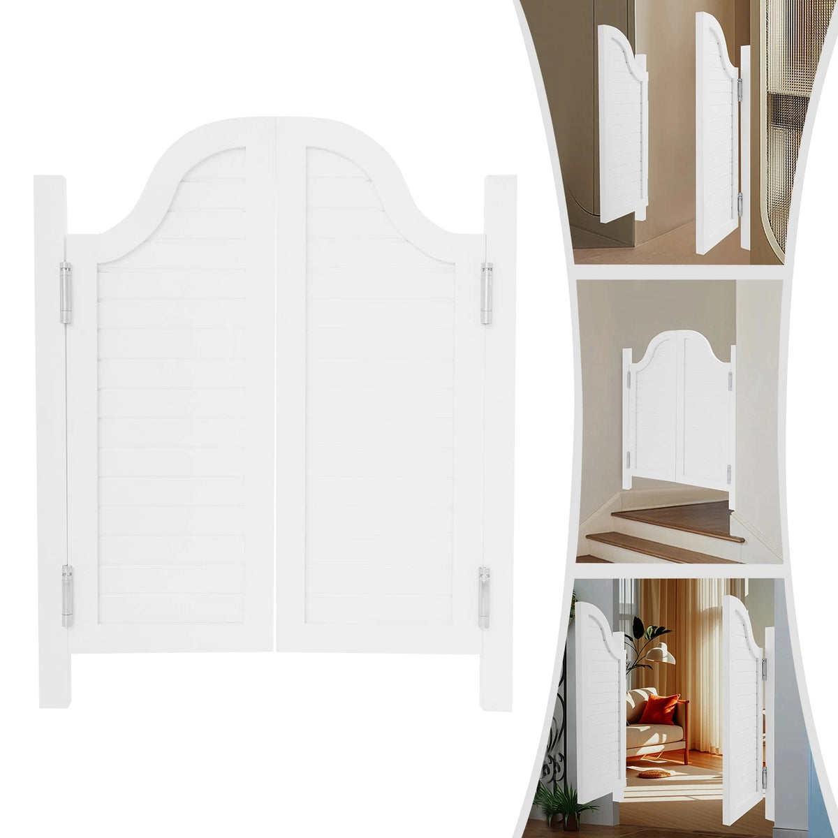 Swing Solid Wood Door Partition for Shop Entrance (80x90cm)