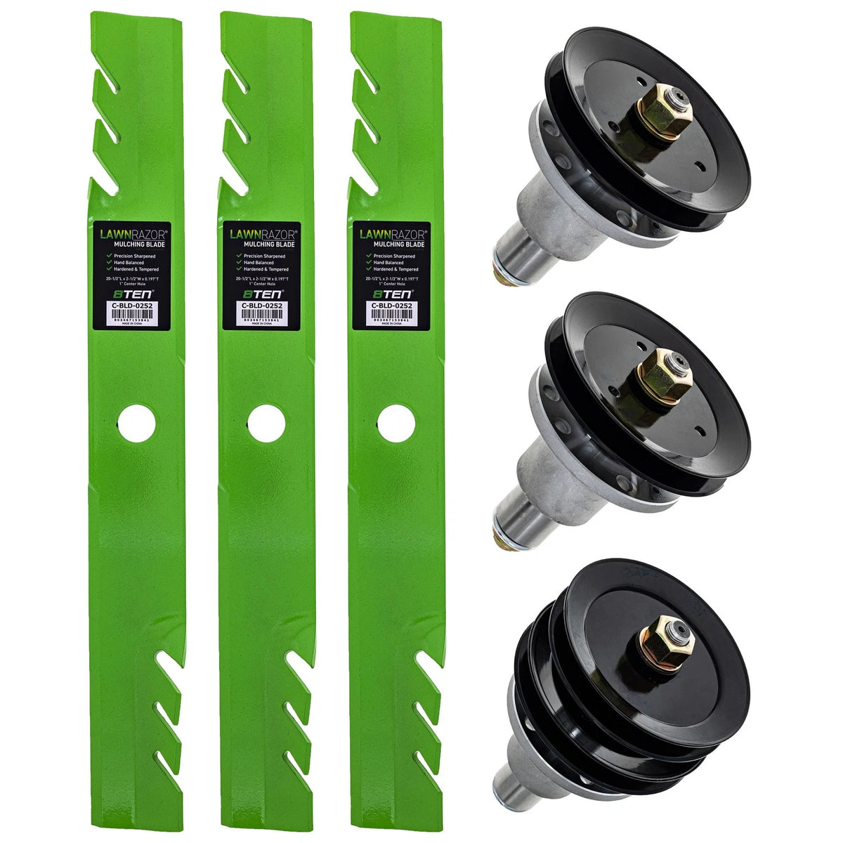 8TEN Blade Spindle Kit for Exmark Turf Tracer X-Series (103-6398, 103-6398-S, 116-5174)