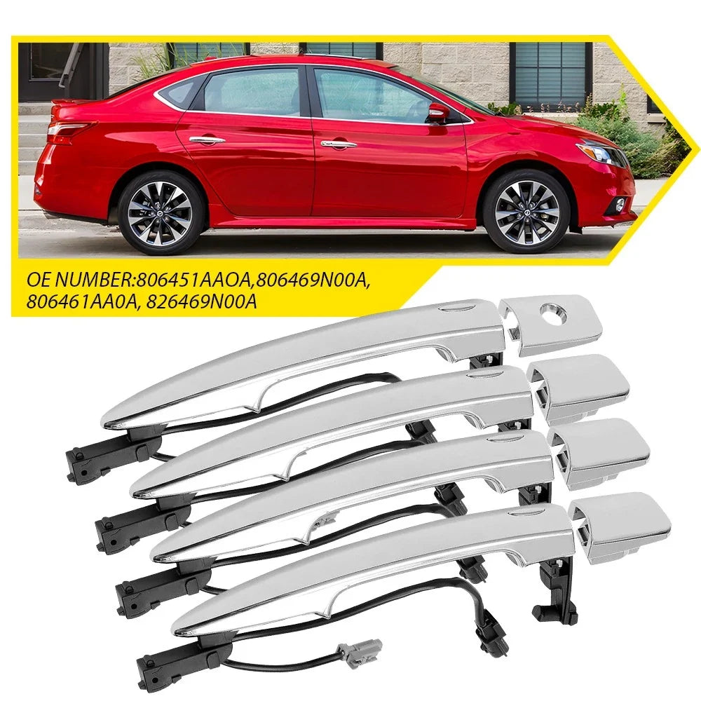 4x Door Handle Outside Front + Rear for Nissan Leaf (2011–2014)