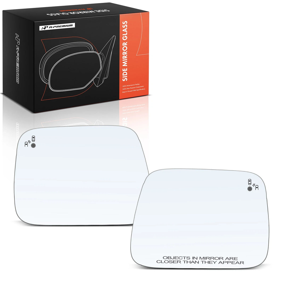 A-Premium Pair Power Mirror Glass for Jeep Renegade (2015–2025) - 68290189AA, 68290180AA, CH1324138, CH1325138