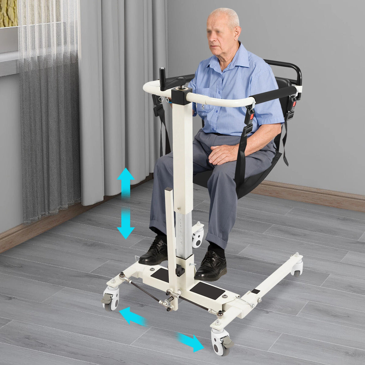 265 lbs Portable Patient Lift Transfer Chair for Elderly