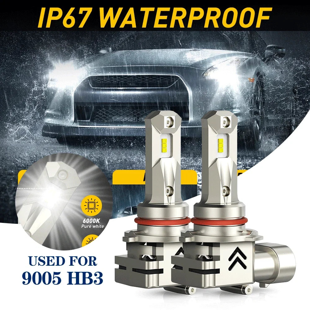 9005 HB3 LED Headlight Bulbs for High Beam (Extremely Bright, 52W, 12000LM, 6000K)