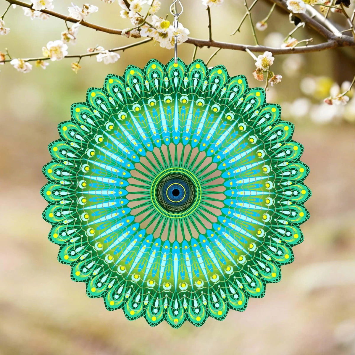 Mandala Wind Spinner for Outdoor Decor (Unique Lawn Ornament)