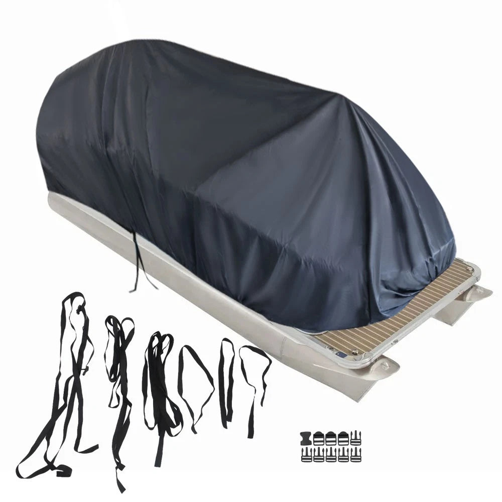 Waterproof Heavy Duty Boat Cover for Pontoon (21-24 FT) Gray