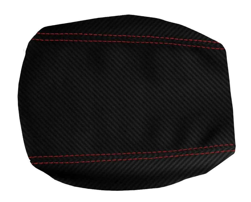 Console Lid Armrest Cover for Lexus RX350 (2010–2015) Carbon Fiber Red Stitch