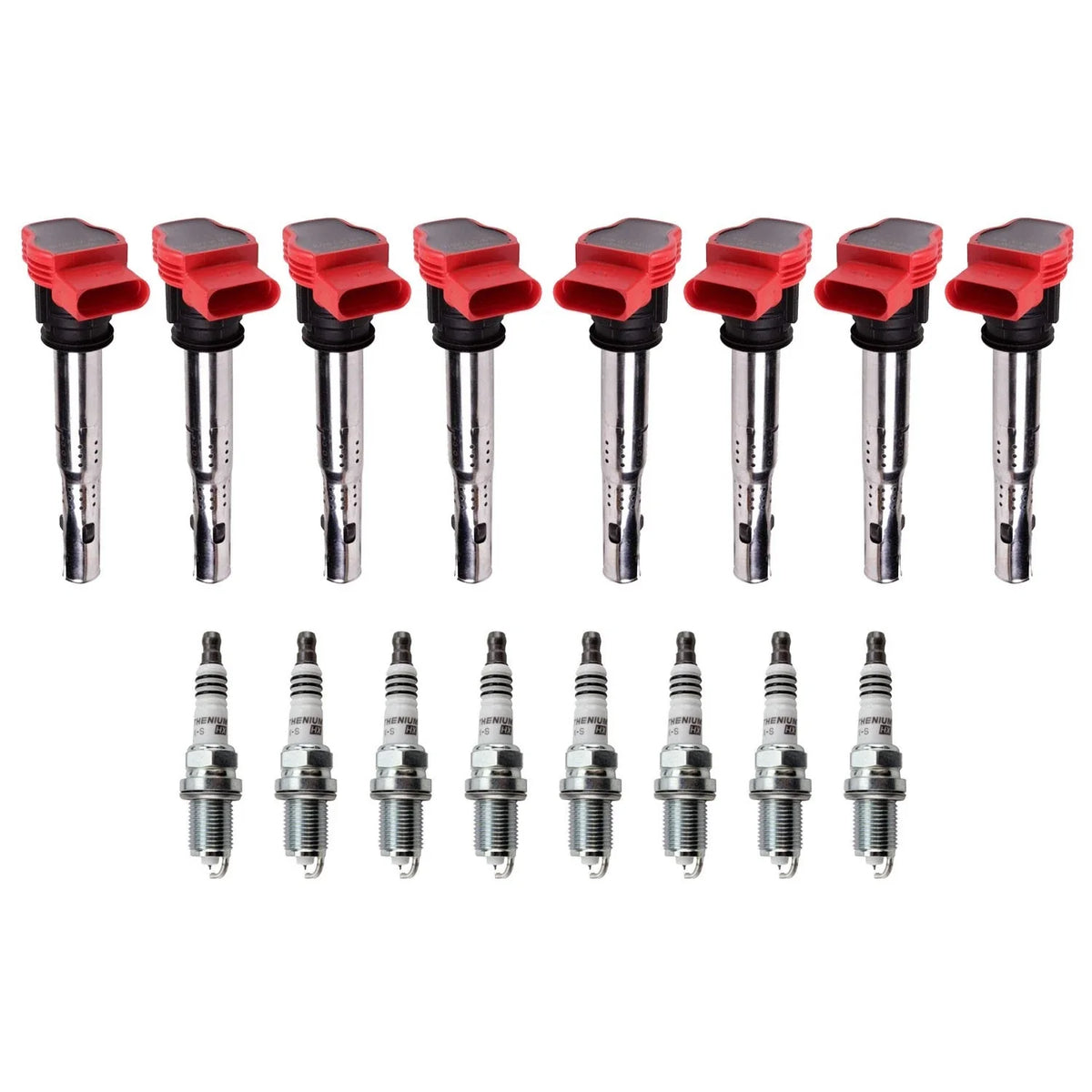 Set of 8 Ignition Coils & NGK Ruthenium HX Spark Plugs for Audi R8 (2007–2015)