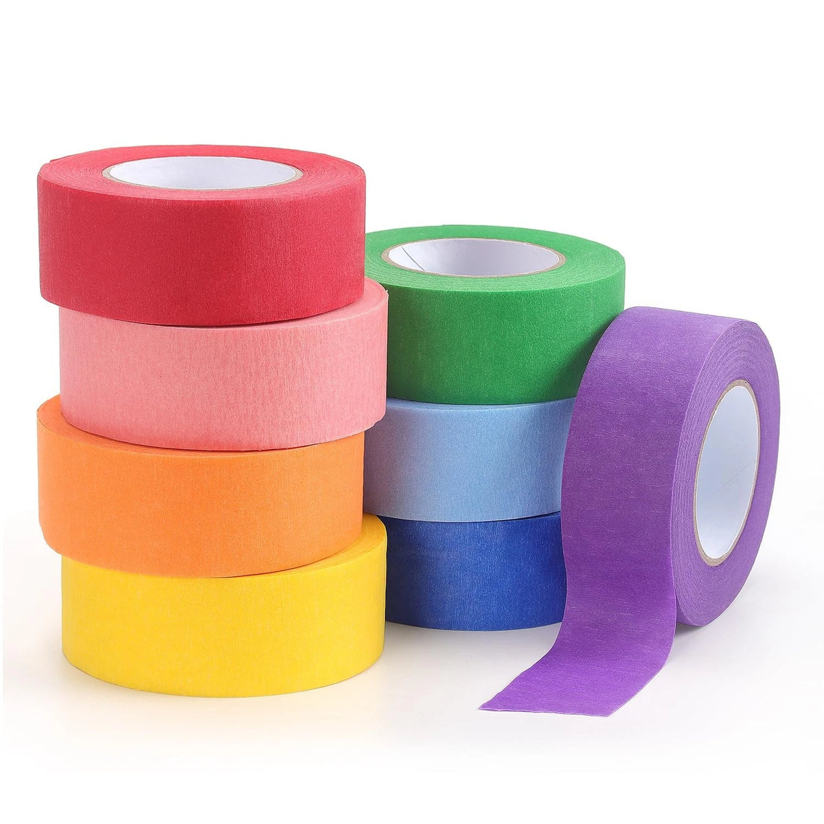 Set of 8 Colored Masking Tape 1 Inch x 20 Yards