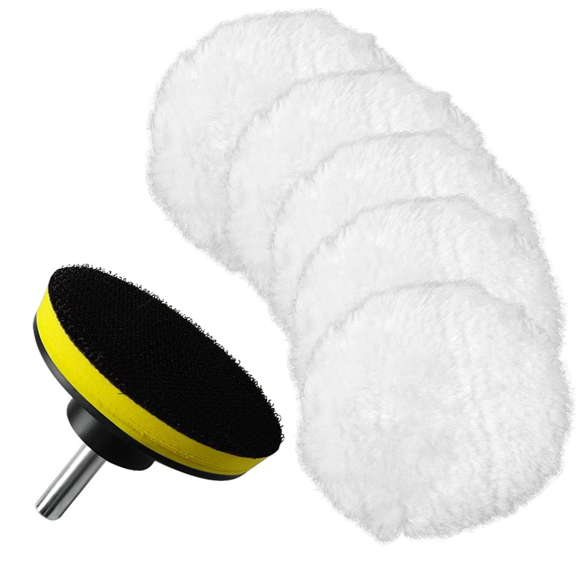 7 Piece Wool Buffing Pad Set for Drill Buffer