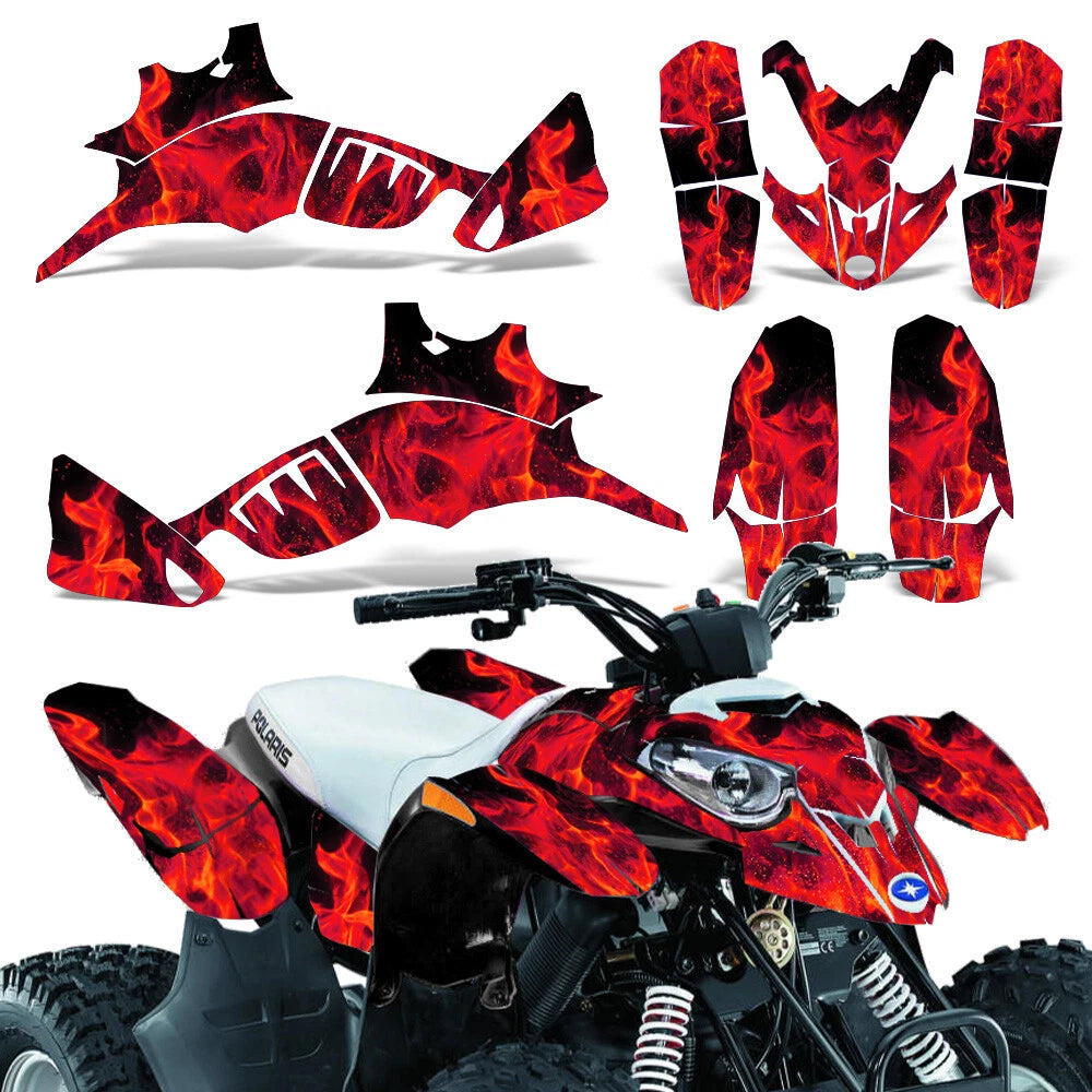 Graphic Stickers Decals for Polaris Predator 90 (All Years) Ice Flames R