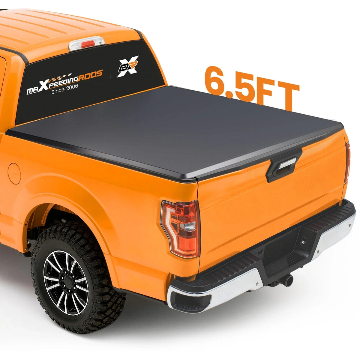 4-Fold Soft Tonneau Cover 6.5ft for Silverado Sierra 1500 2500 (1999–2006) W/LED