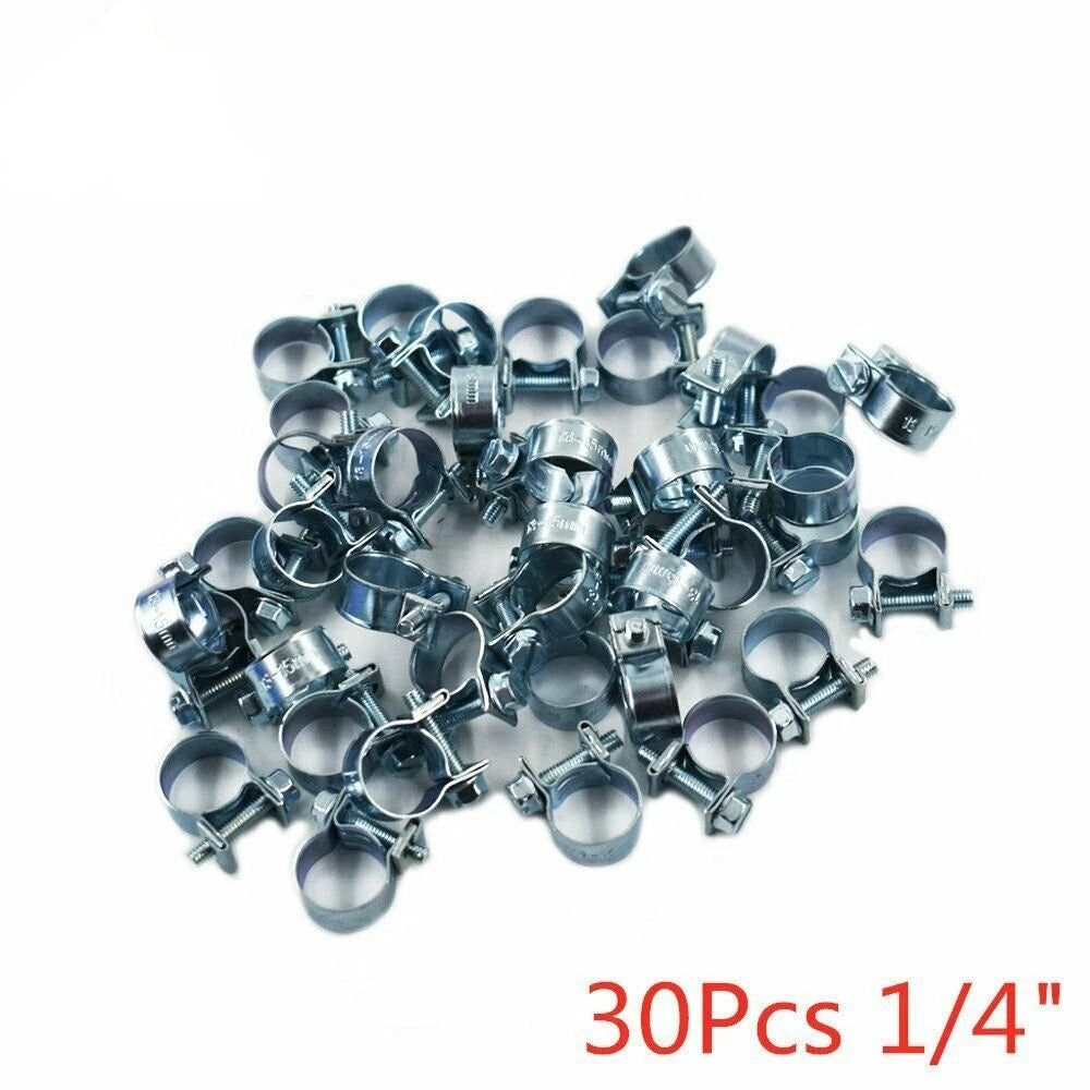 30PCS 1/4" Fuel Injection Hose Clamp for Auto (Universal)