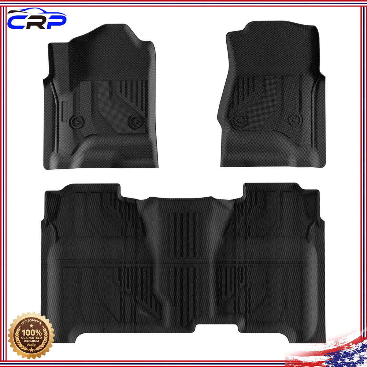 Set of 3 Heavy Duty Floor Liners for Chevrolet Silverado 1500 (2014–2019)