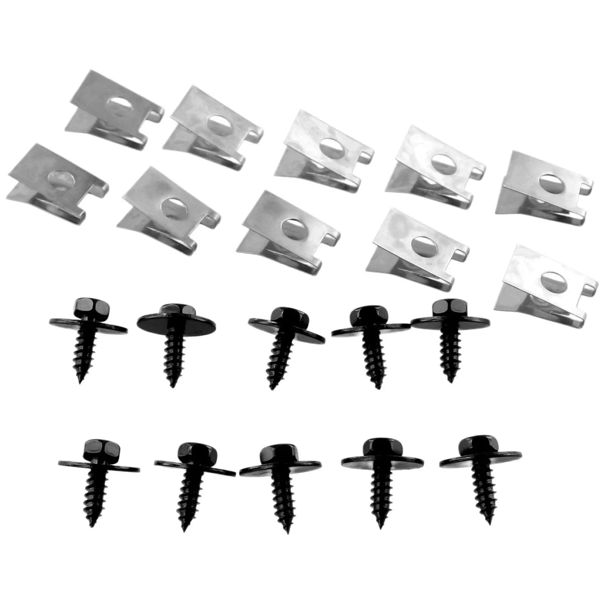 Set of 8mm Hex Head Self Tapping Screws with Washers & Nuts for Automotive