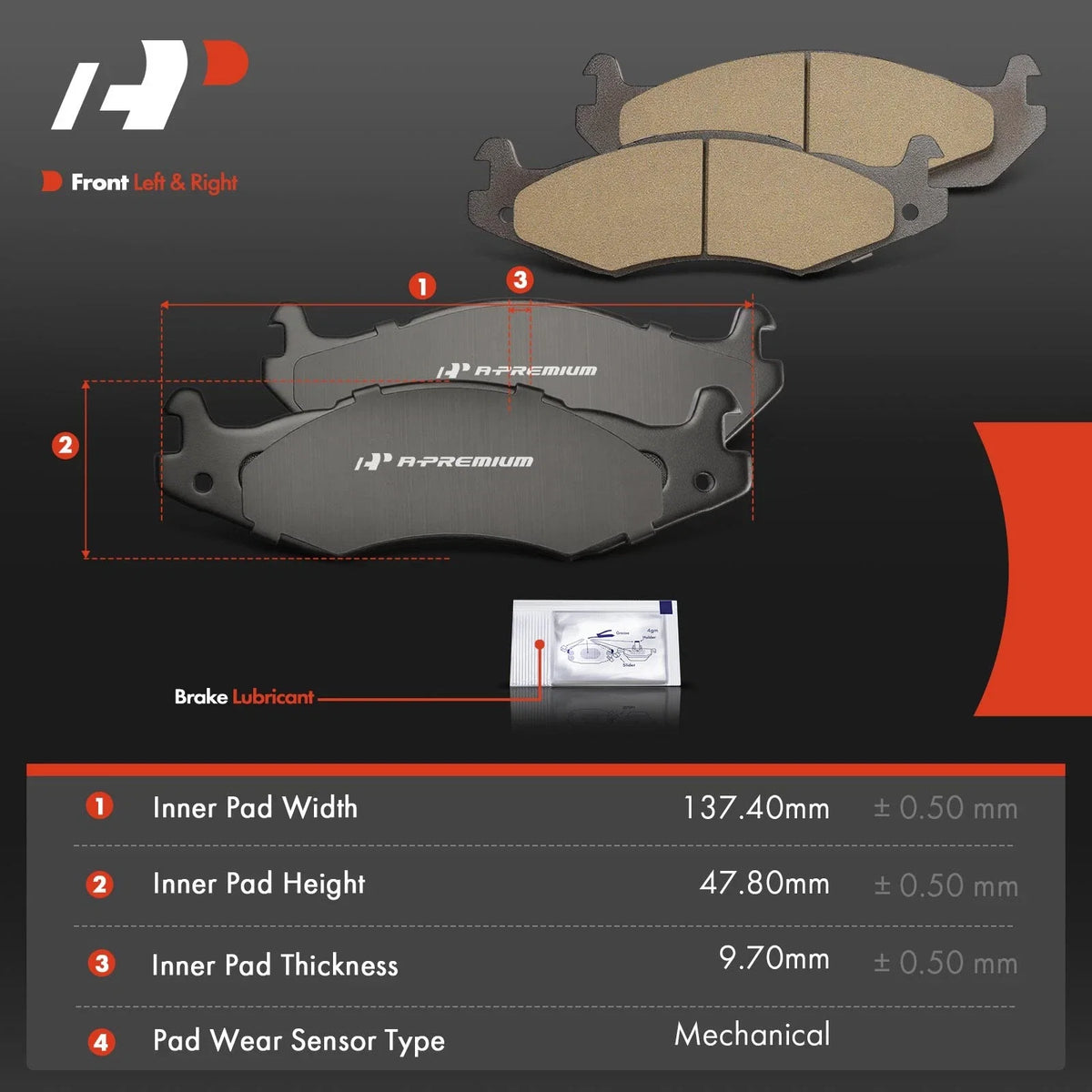 Set of 4 Front Ceramic Brake Pads for Jeep Wrangler Cherokee (1984–1989)