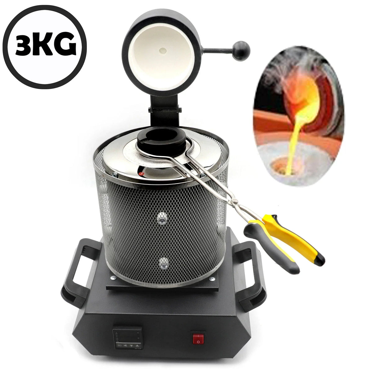 3KG Automatic Melting Furnace Kiln Digital Control 110V Graphite Crucible