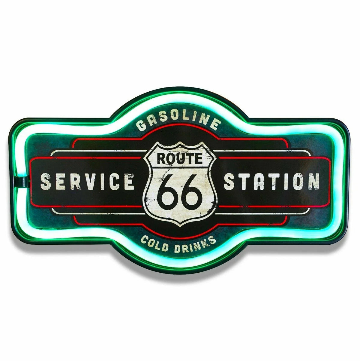 Route 66 LED Neon Lighted Sign for Bar Garage Man Cave (17")