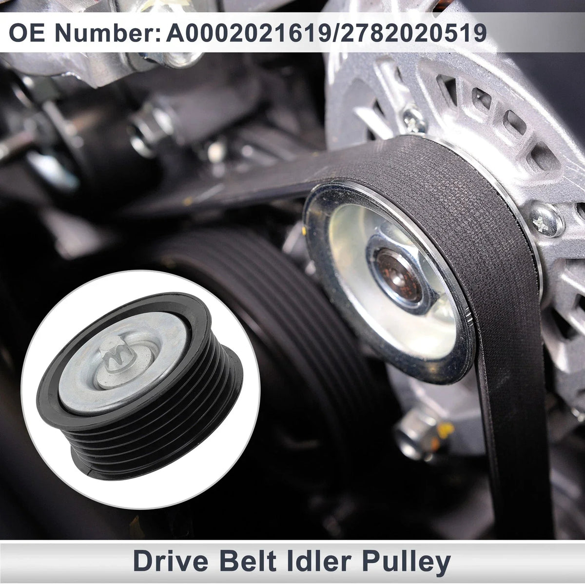 Drive Belt Idler Pulley for Mercedes-Benz W212 (2009-2014) Black 1 x Pc
