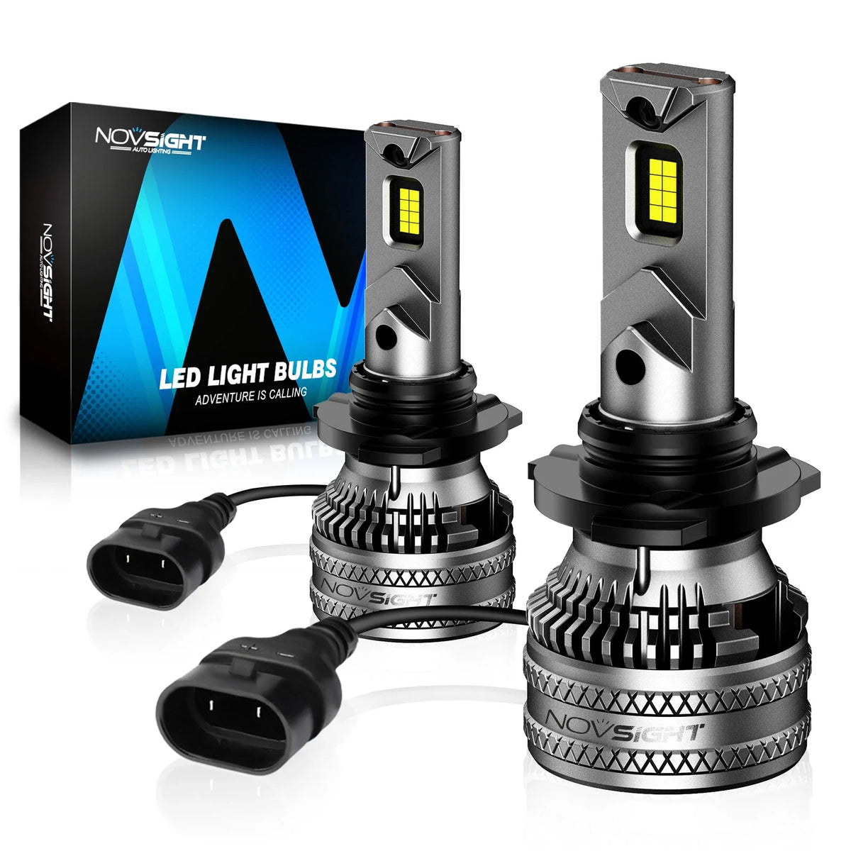 2X 9005 HB3 LED Headlight Bulbs for NOVSIGHT (50000LM, 6500K)