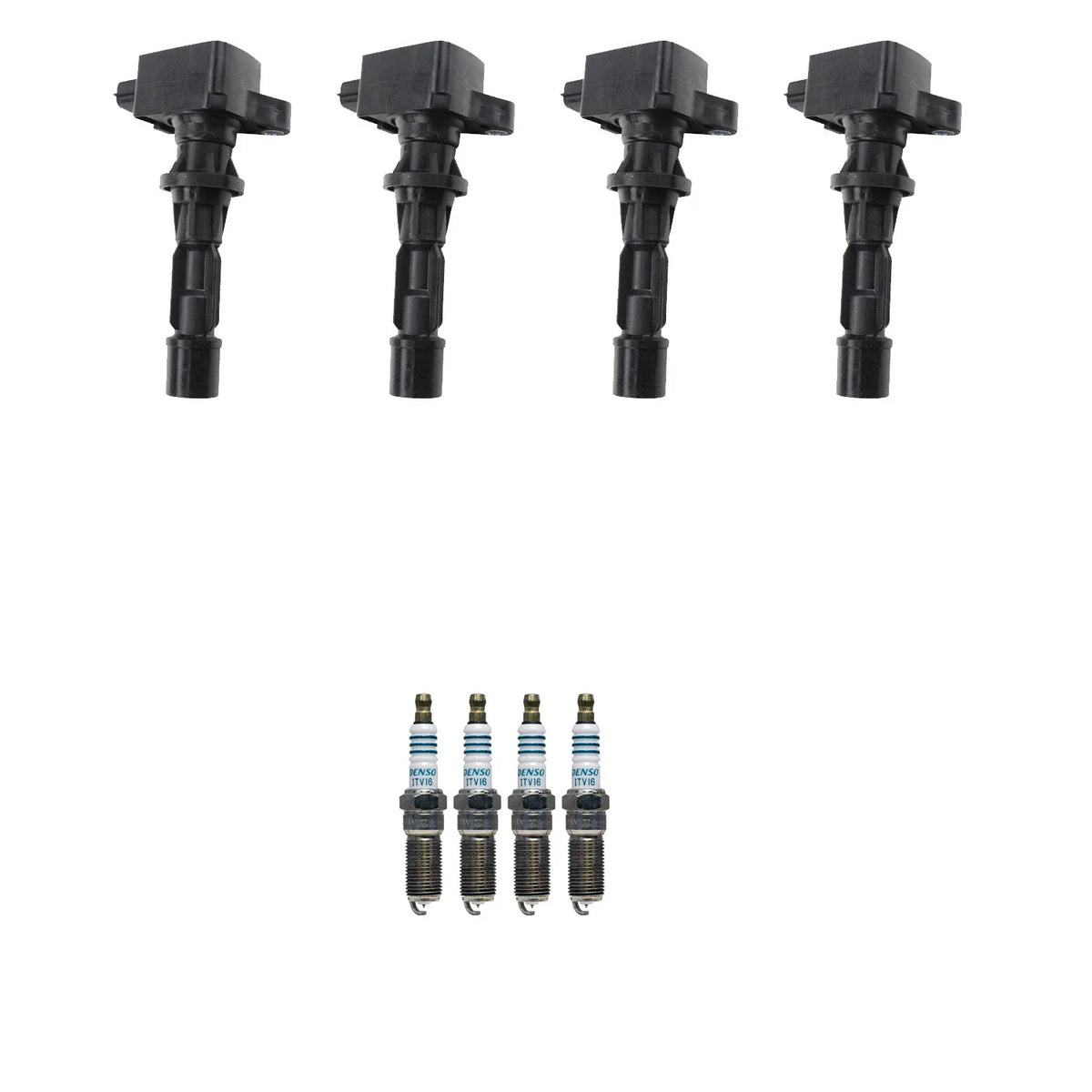Set of 4 Ignition Coils & Spark Plugs for Mazda 3 6 CX-7 (2004–2013)
