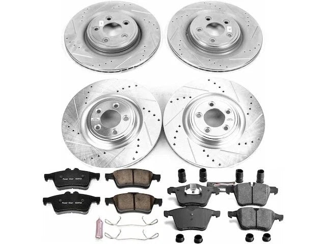 Front and Rear Brake Pad and Rotor Kit for Jaguar XF (2010–2015) GN898XW