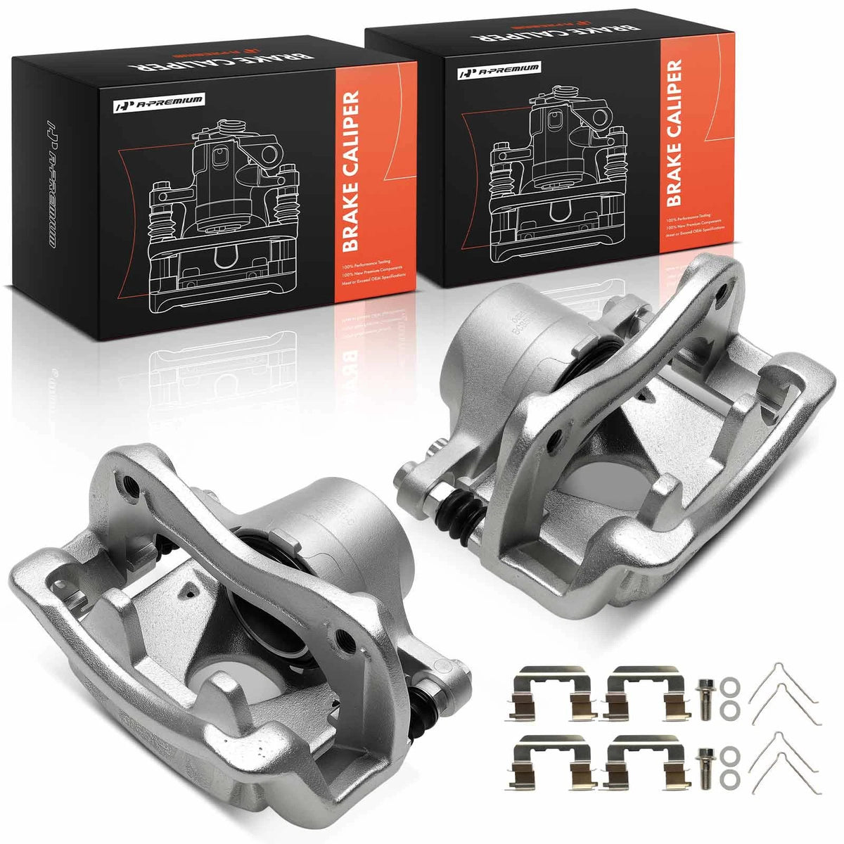 A-Premium Pair Front Brake Caliper w/ Bracket for Kia Niro, Hyundai Ioniq (2017–2022) - 141.50011, 14150012